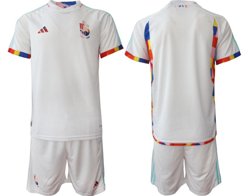 Men 2022 World Cup National Team Belgium away white blank Soccer Jerseys->belgium->Soccer Club Jersey